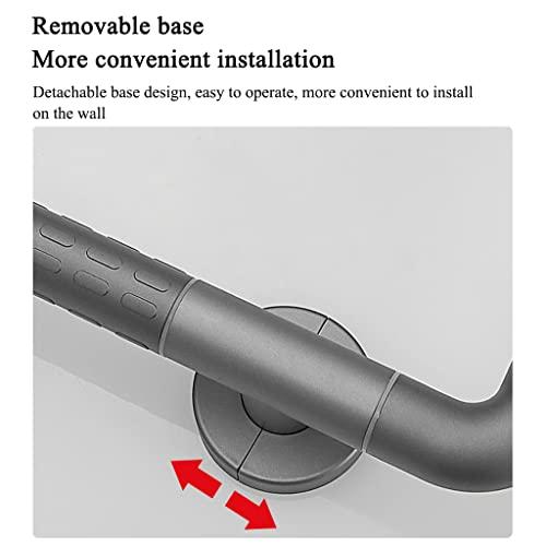 NAIAWAN NAIAWAN 304 Stainless Steel Vertical Angle Bathroom Grab Bar,L-Shaped Adjustable Bath Grips for Elderly Handicap Pregnant,Dark Grey Toilet Safety Assist Device(Size:40 * 60cm,Color:Dark Grey)