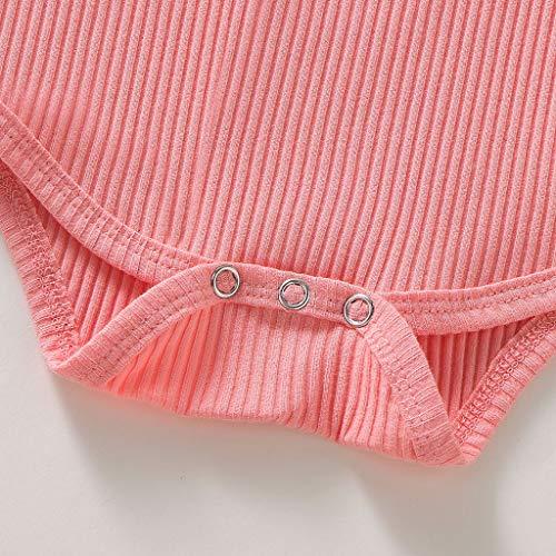 Tomppy Tomppy Newborn Baby Girls Clothes Outfits Long Sleeve Romper Bodysuits + Floral Pants+ Bow Headband Set Infant Costume Suits Pink