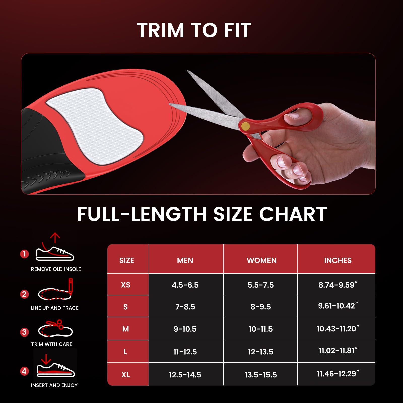 ONJOCK ONJOCK Plantar Fasciitis Strong Arch Support Insoles,Heavy Duty High Arch Support Inserts for Pain Relif (220+lbs),Flat Feet Orthotic Insoles Gel Shoe Inserts [XL: Men 12.5-14.5/Women 13.5-15.5]