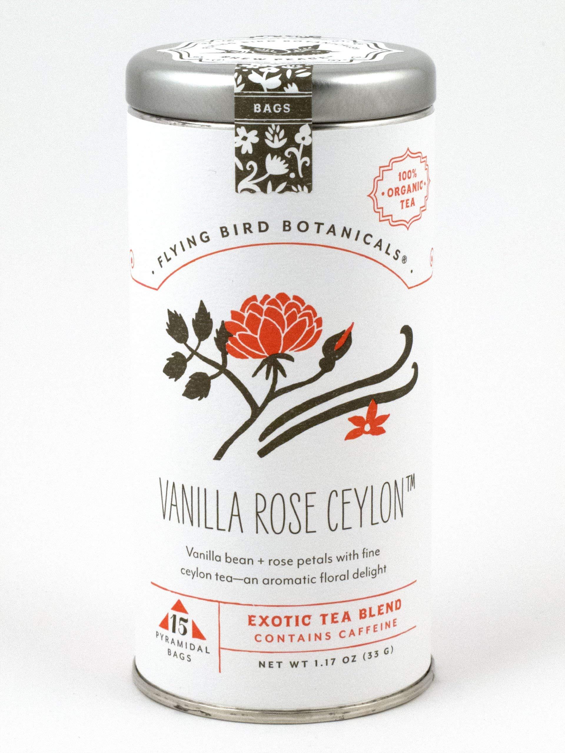 Flying bird botanicals FLYING BIRD BOTANICALS Vanilla Rose Ceylon Tea, 15 CT