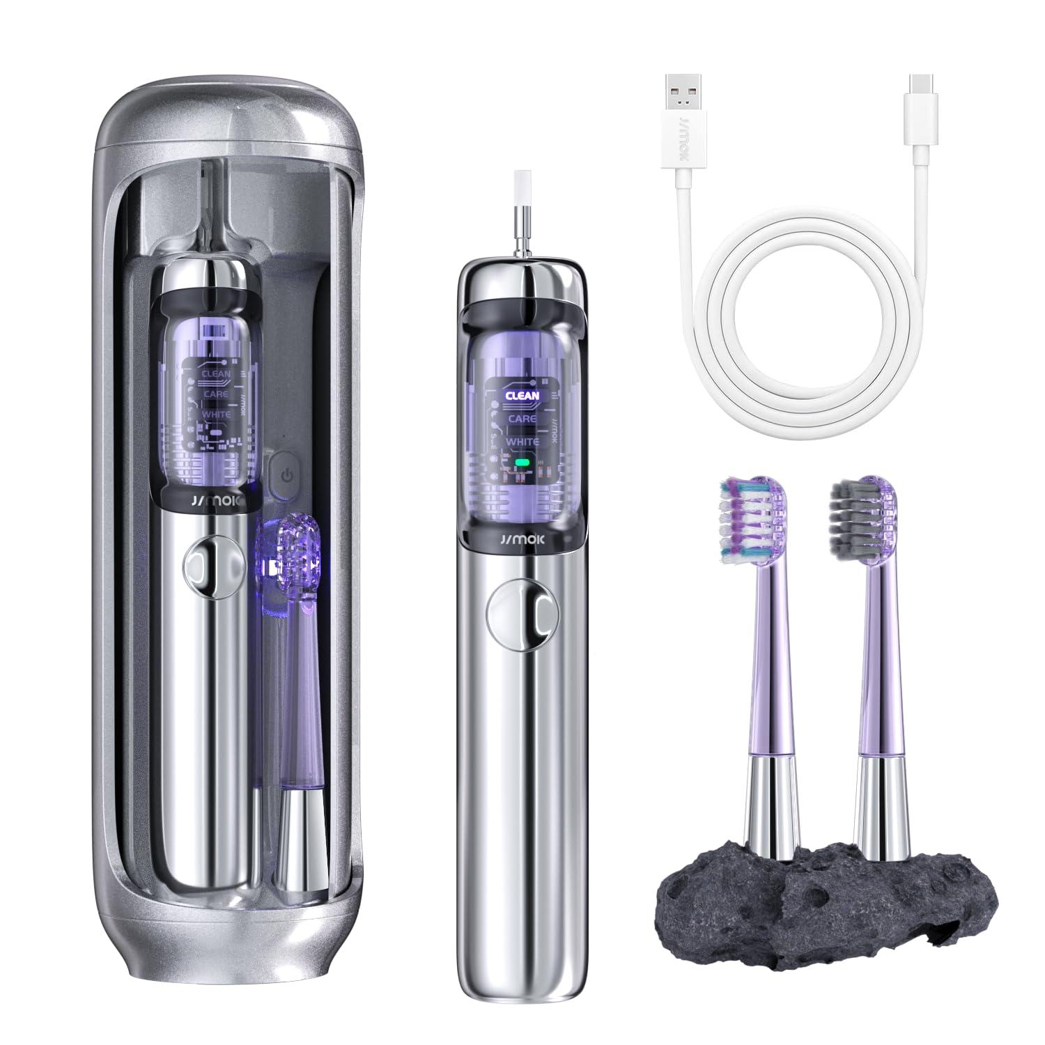 JIMOK JIMOK Electric Toothbrush, Oscillation & Vibration Sonic Electric Toothbrush for Adults with 3 Brush Heads & UV Travel Case, IPX7 Waterproof Type-C Rechargeable Travel Powered Toothbrush