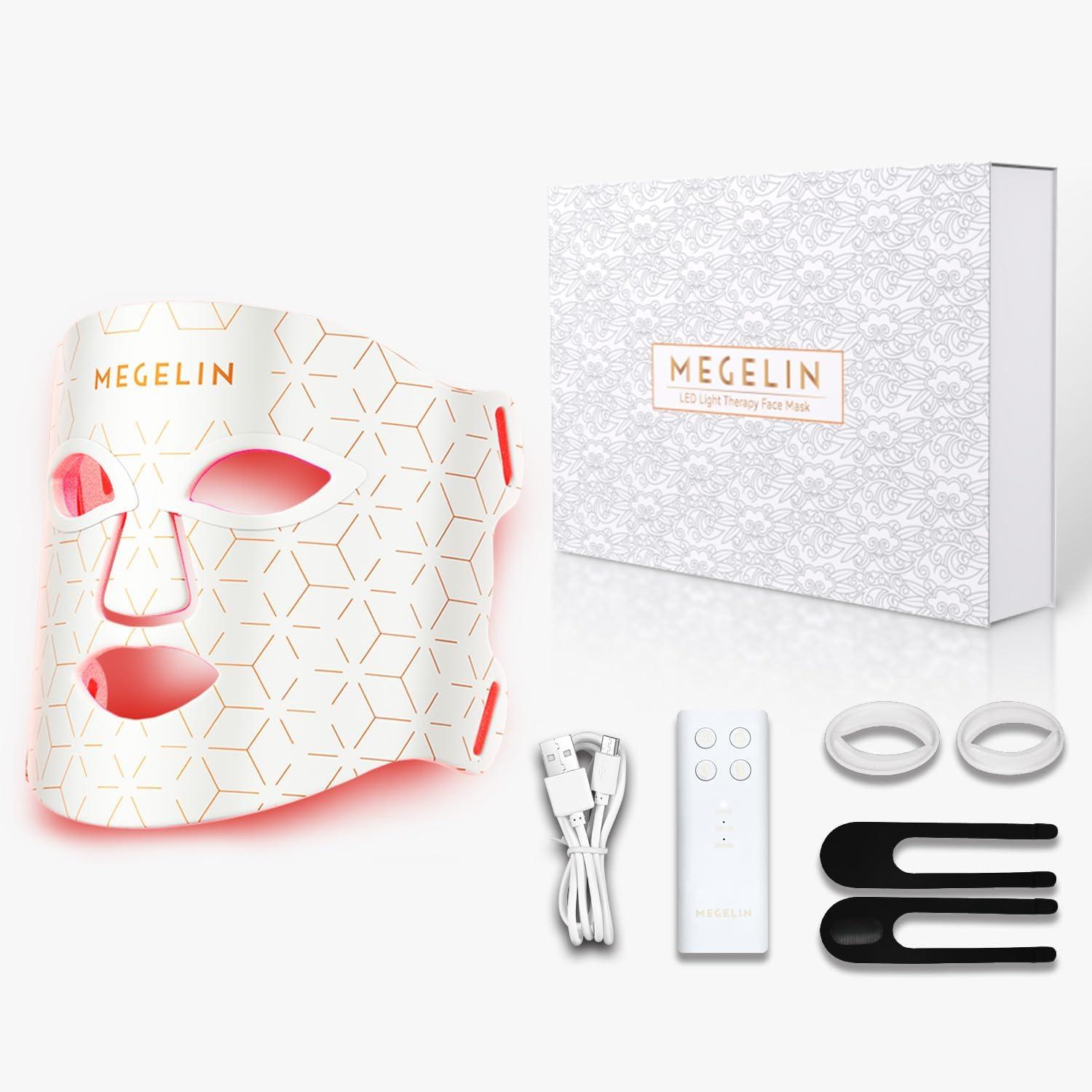 MEGELIN MEGELIN Led Red Light Therapy Mask,7 Colors Led Light Therapy Facial Mask