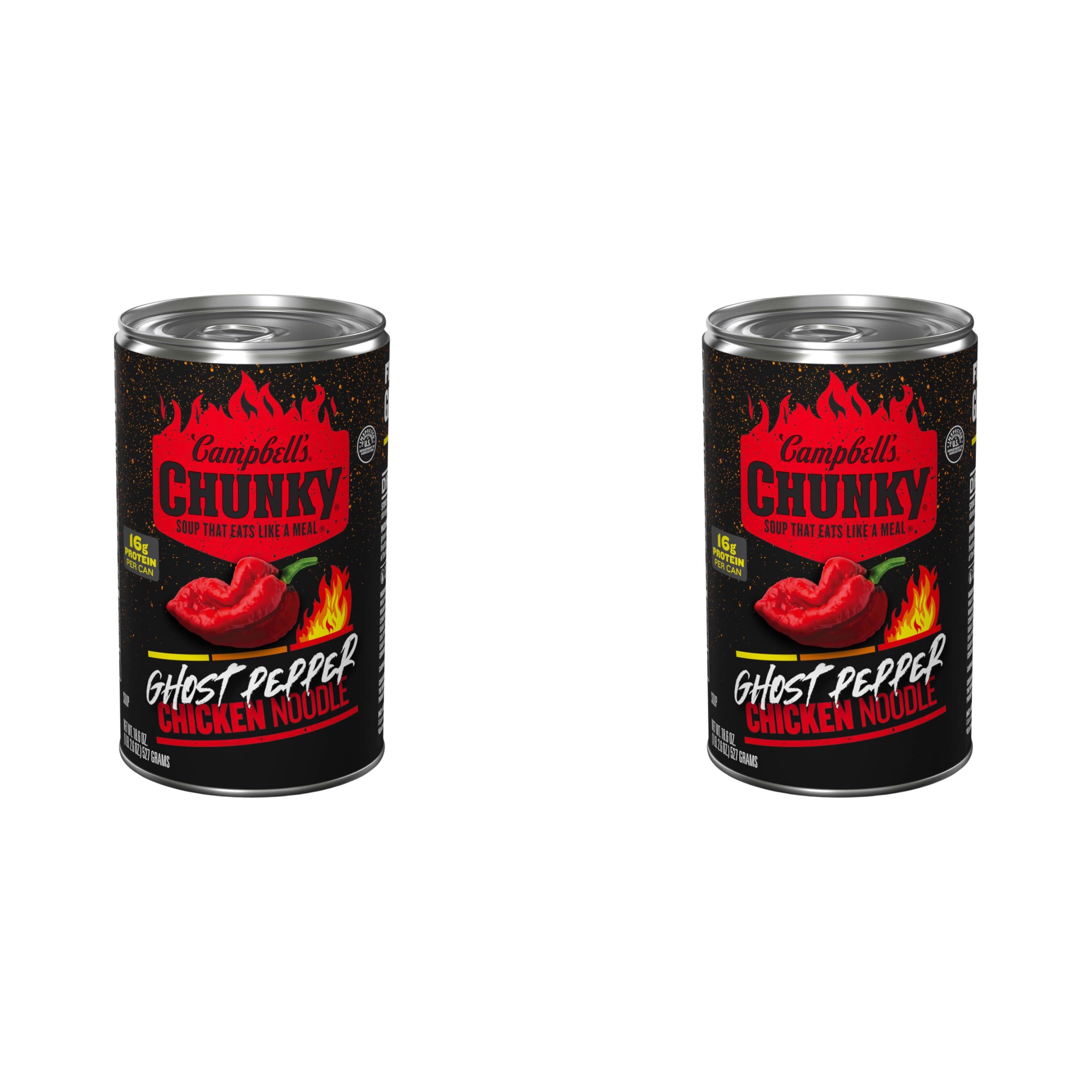 Campbell\'s Campbells Chunky Soup, Ghost Pepper Chicken Noodle Soup, 18.6 oz Can (Pack of 2)
