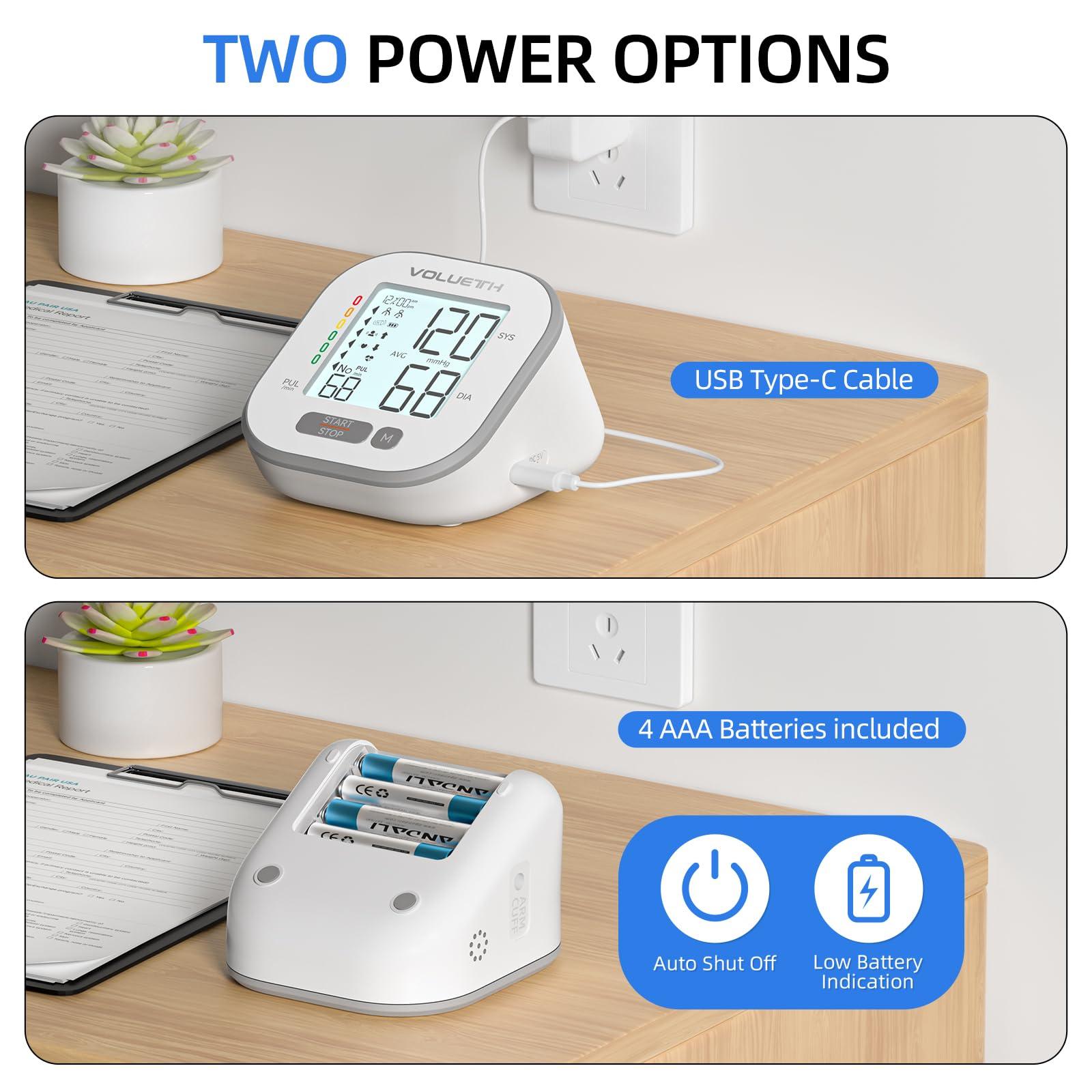 VOLUETH Pediatric Blood Pressure Cuff, Blood Pressure Machine for Home Use - 3 Size Cuffs, Small 4\"-8\", Medium 6\"-10\" and Large 7\"-17\", Perfect for Family Health Monitoring