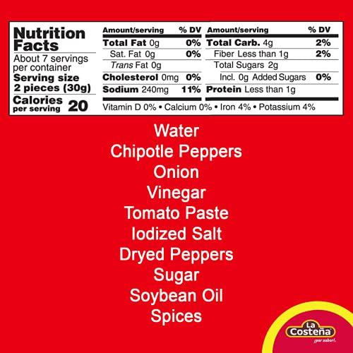 La Costeña La Costea Chipotle Peppers in Adobo Sauce 7 oz (6-Pack)