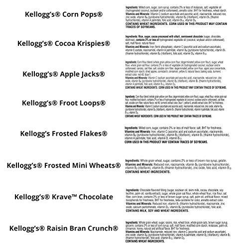 Kellogg Cereal Variety Kellogg's Cereal in a Cup Variety Pack - 8 Tasty Flavors, Portable Breakfast, Bulk Size (Pack of 60 Cups)