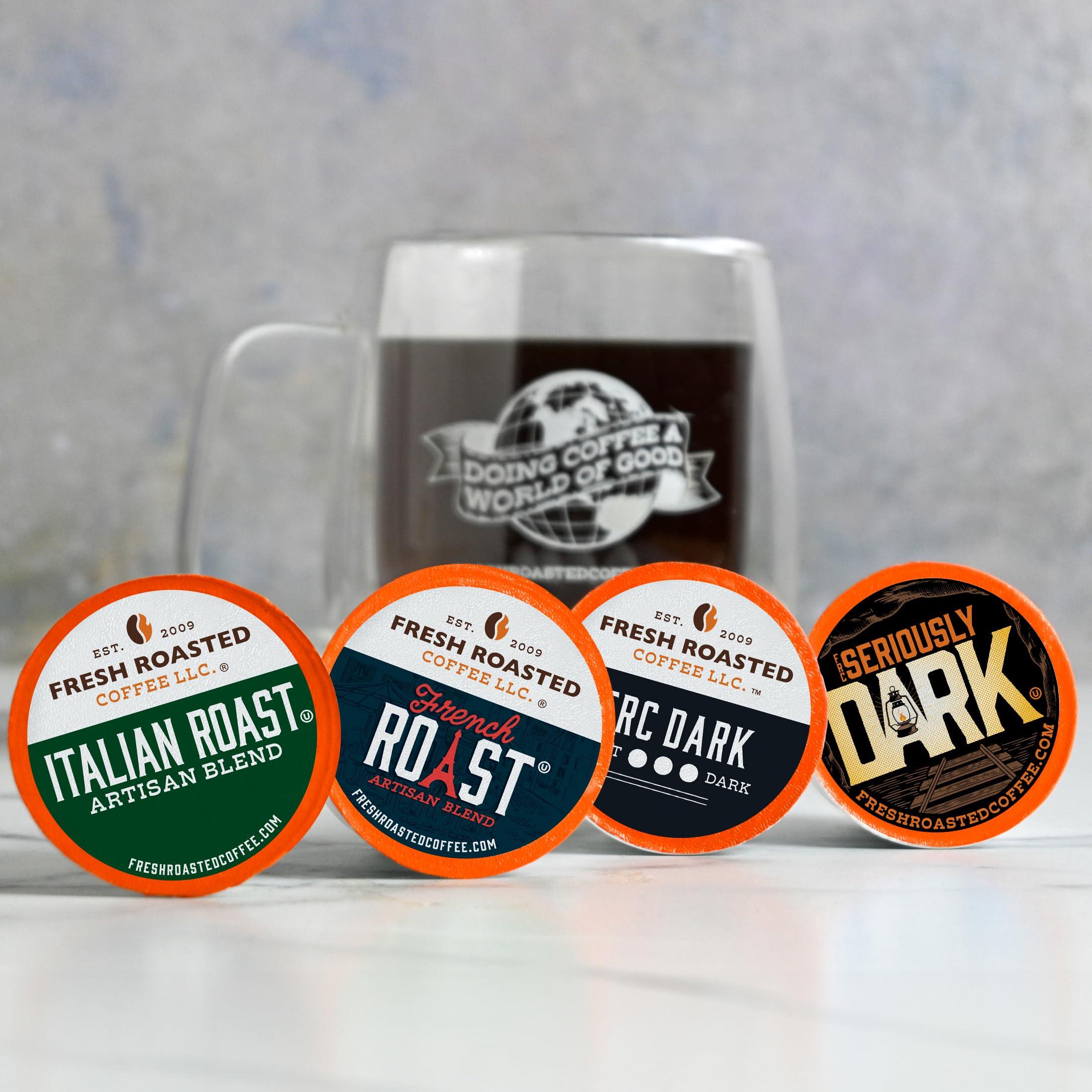 Fresh Roasted Coffee Fresh Roasted Coffee, Dark Roast Blend Variety Pack, K-Cup Compatible, 96 Count