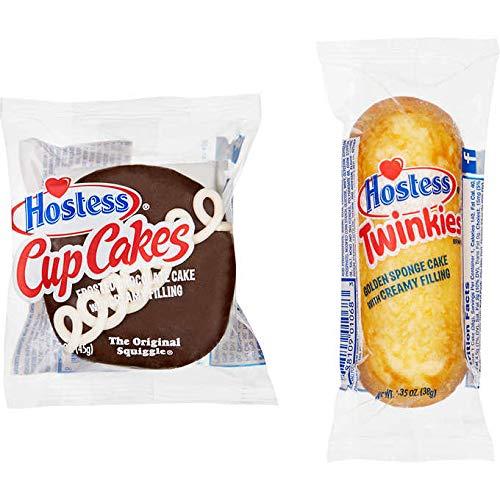 FCV Hostess Cupcakes and Twinkies Individually Wrapped Cakes Variety Pack - 32 Count