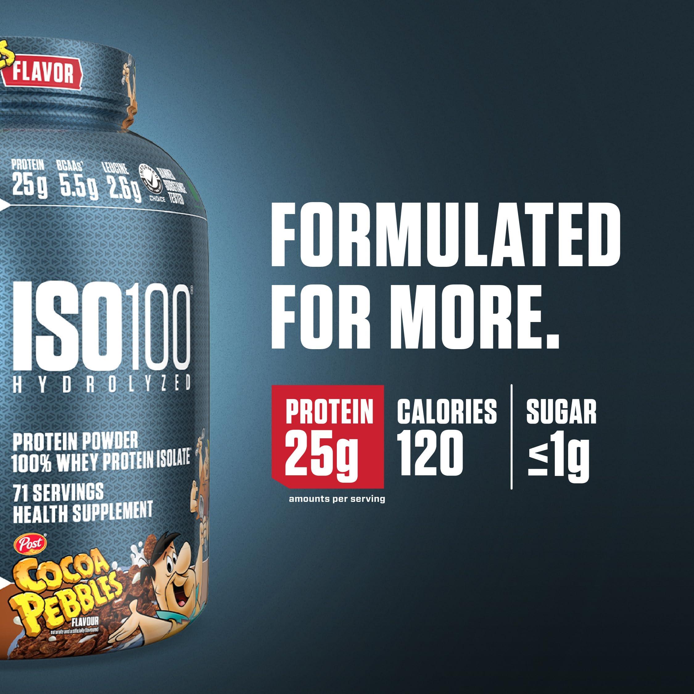 Dymatize Dymatize ISO100 Hydrolyzed Protein Powder, 100% Whey Isolate, 25g of Protein, 5.5g BCAAs, Gluten Free, Fast Absorbing, Easy Digesting, Cocoa Pebbles, 5 Pound 71 Servings (Pack of 1)