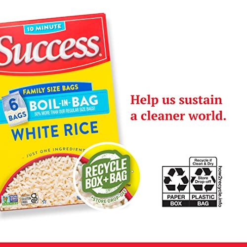 SUCCESS Success Boil-in-Bag Rice, White Rice, Quick and Easy Rice Meals, 32-Ounce Box