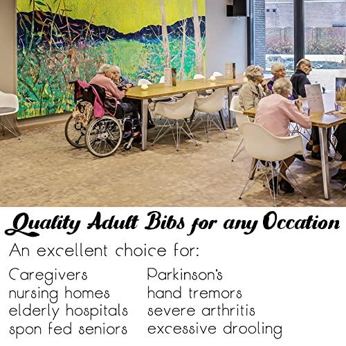 Wentur Funny Adult Bibs for Men Washable Reusable - Waterproof Adult Bibs for Eating with Crumb Catcher - Adjustable Dining Clothing Protectors for Adults Seniors Elderly (1 Pack)