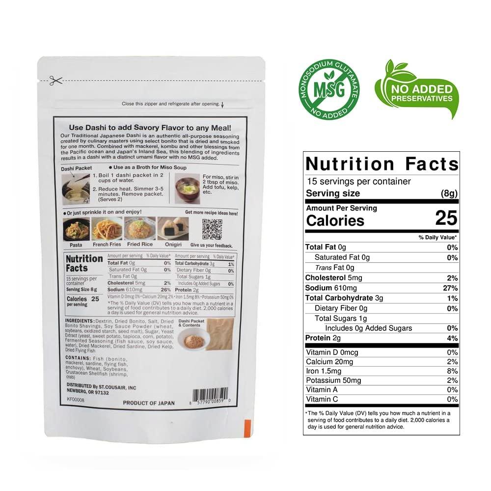 Kuze Fuku & Sons [Kuze Fuku] Traditional Umami Dashi Soup Base & Seasoning, Authentic Product of Japan, No MSG (15 packets)