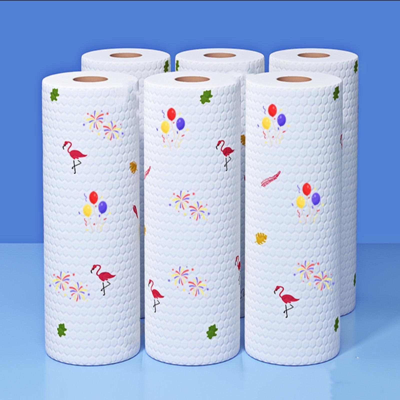 enpap enpap Lazy rag Print, Kitchen Non-Woven Fabric, Wet and Dry, Daily Necessities, scouring pad, rag, Disposable Kitchen Paper Print 25x25x50pieces