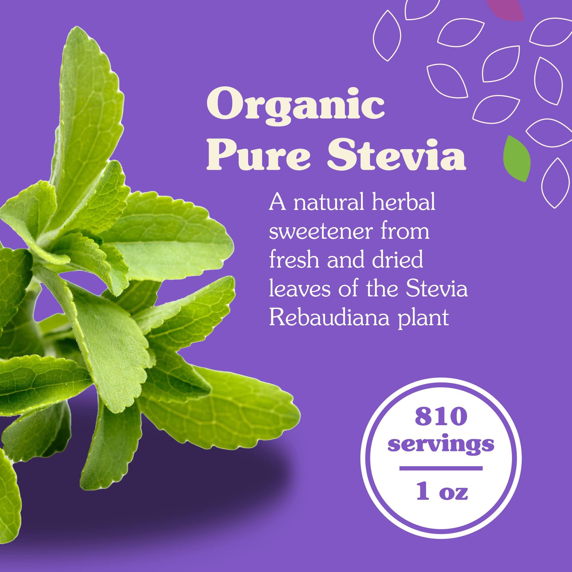 NuNaturals NuNaturals Organic Pure Stevia Extract | 100% Stevia No Fillers | Keto Sugar-Free Powdered Sweetener | Plant-Based Sugar Substitute | No Erythritol | Over 800 Servings | 1 oz