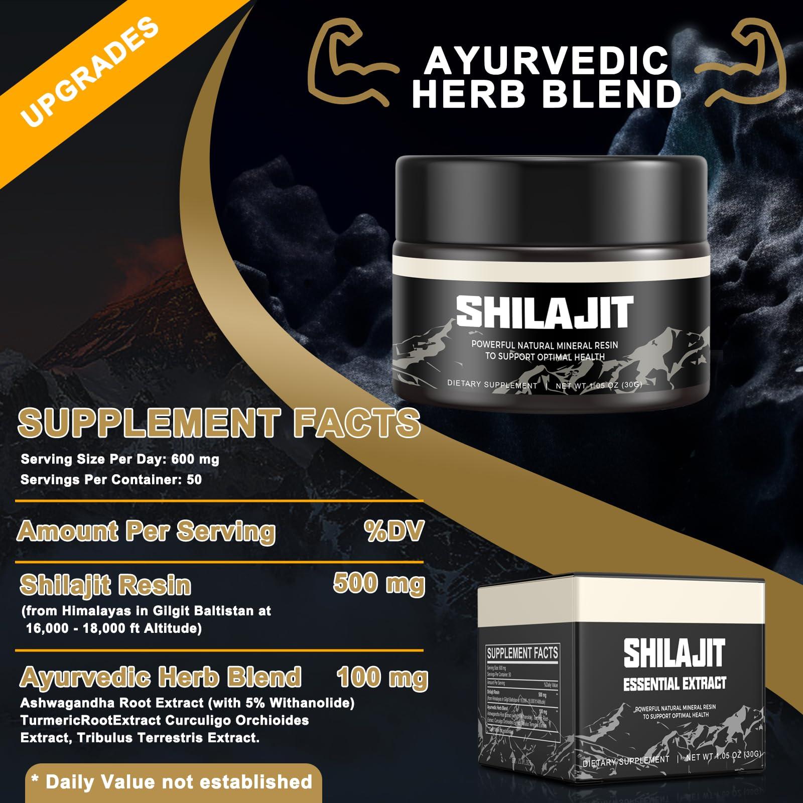 Scarremover Shilajit Pure Himalayan Organic Shilajit Resin - Gold Grade 100% Shilajit Supplement - Natural Shilajit Resin with 85+ Trace Minerals & Fulvic Acid for Focus & Energy, Immunity, 30 Grams