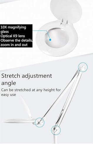 ZHKLWQD ZHKLWQD Lupa De Aumento 10X Plegable De Sobremesa, Con Lupa De Luz Led, para Ancianos, Jvenes, Amplificacin De Mantenimiento De Circuitos Electrnicos