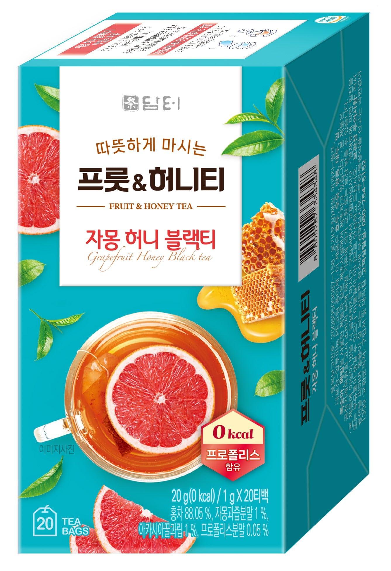 Damtuh Damtuh Grapefruit Honey Black Tea Bag Zero Calorie Zero Sugar 20g x 20 Count (Pack of 1)
