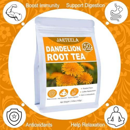 Jarteela Jarteela - Roasted Dandelion Root Tea Bag, 2g x 50 Count - Dandelion Tea - Premium Herbal Dandelion Tea Bags - Non-GMO - Caffeine-free Tea