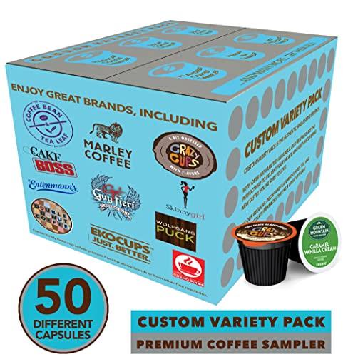 Crazy Cups Coffee Variety Pack Sampler, Single Serve cups for the Keurig K Cup Brewer, 50 count