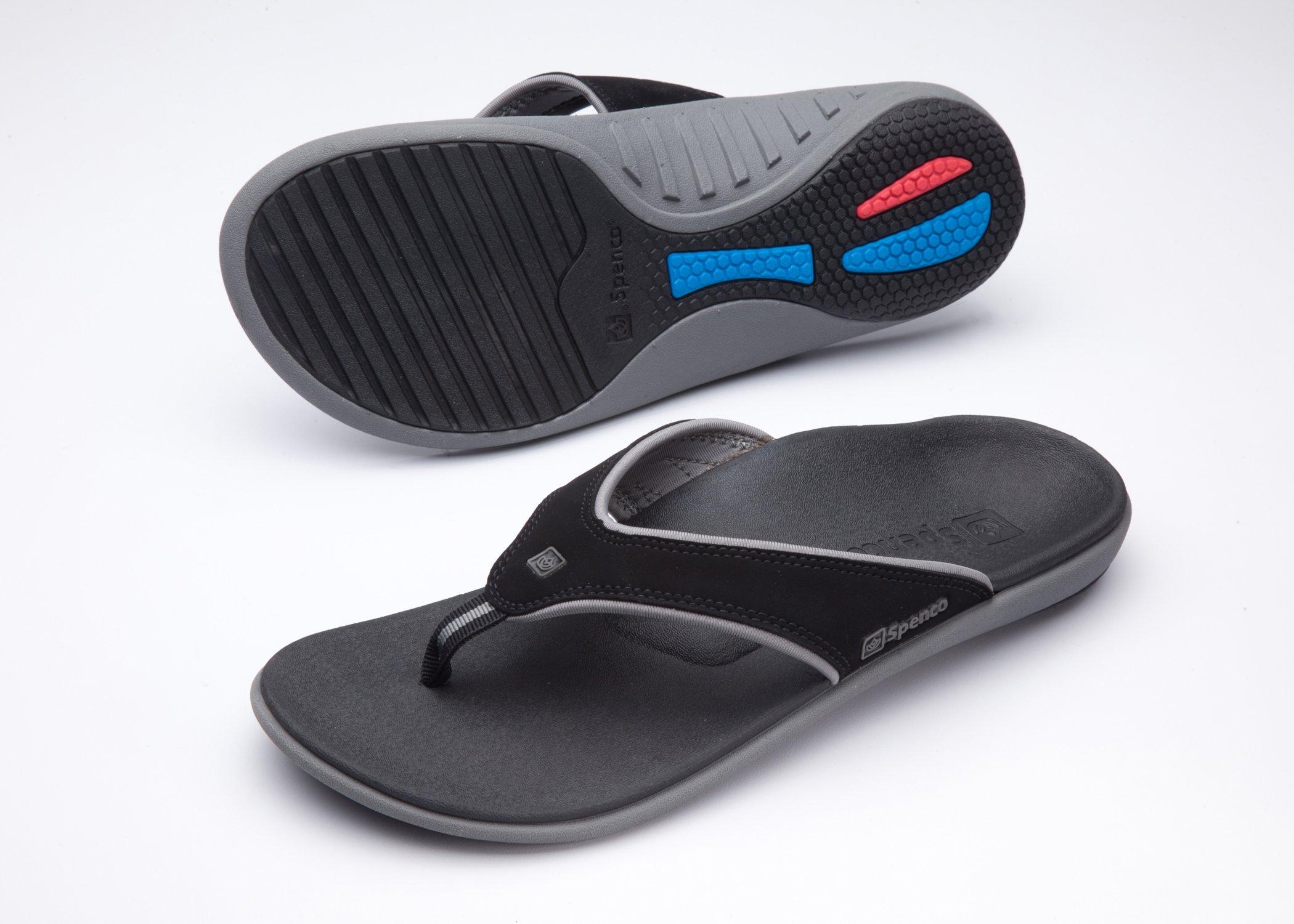 Spenco Spenco Yumi Men's Orthotic Flip Flops Carbon/Pewter - 9 Wide