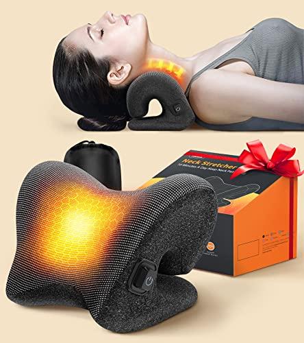 TINHIN Tinhin 3S Heated Neck Stretcher for 9X Pain Relief, 3X Larger Graphene Heating Area w/Magnetic Therapy Case, Cervical Traction Device Pillow, Neck and Shoulder Relaxer Support for TMJ Spine Alignment