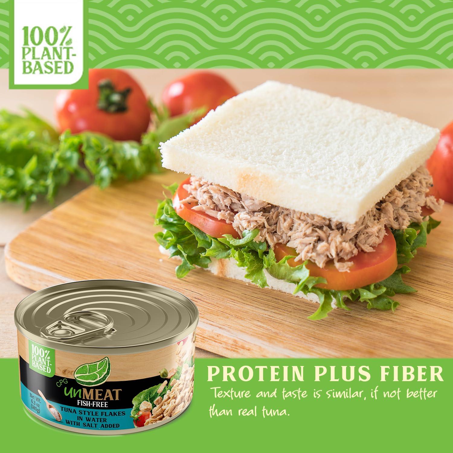 unMEAT unMEAT Plant Based Tuna Style Flakes | Easy to Prepare Plant Based Canned Tuna | Protein-Rich Vegan Tuna Flakes in Water, 12 pack