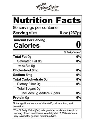 Bona Fide Nitro Cold Brew Vanilla Coffee, Organic, PET Keg, 5 Gal, Draft Coffee On Tap