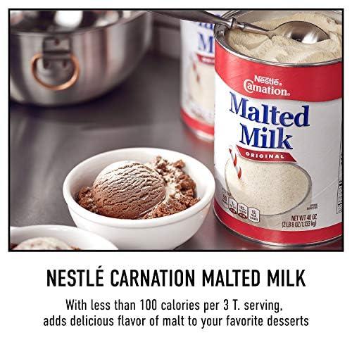 Nestle Carnation Malted Milk, Dry Shelf Stable Malted Milk, Great for Baking, Shakes, Sundaes, 40 oz Can