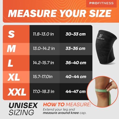 ProFitness ProFitness Knee Sleeve Weightlifting - Knee Brace for Men Workout Support for Working belt weightlifting Out, belt for weightlifting Squats, Weight Lifting, Functional Fitness (Black/Black, Medium)