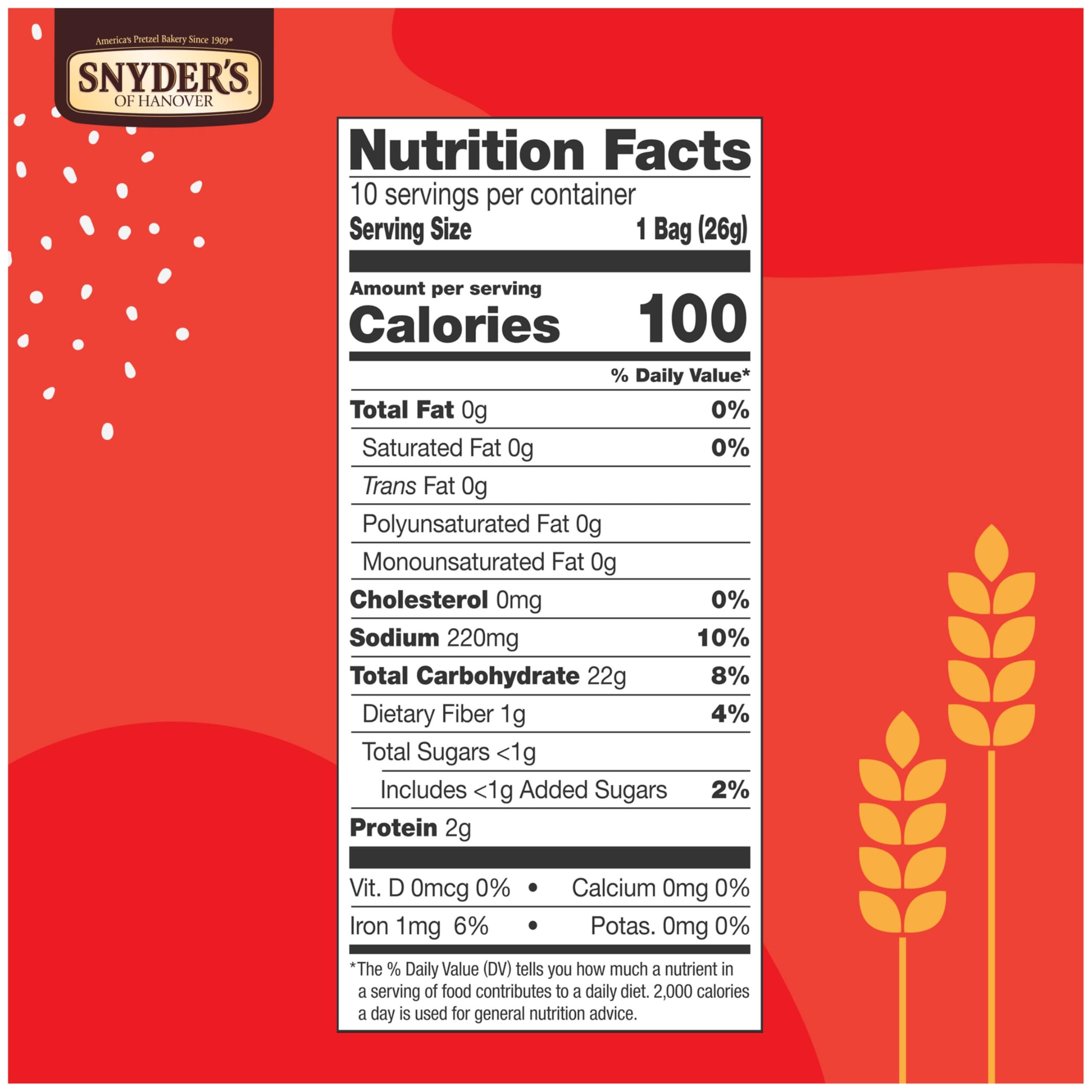 Snyder's of Hanover Snyder\'s of Hanover, 100 Calorie Mini Pretzels, Individual Packs, 10 Ct (pack of 1)