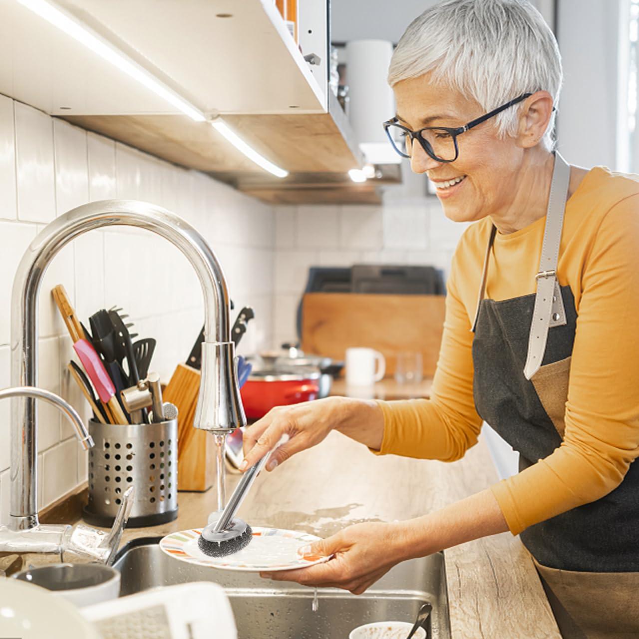 UPKOCH Wire Brush Brush: Helper Scrubber Dish Scouring Bowl Brush Steel Pot Practical Stainless Dishes Sturdy with Wok Ball for Dishwashing Pads Sink Pan Convenient Elastic