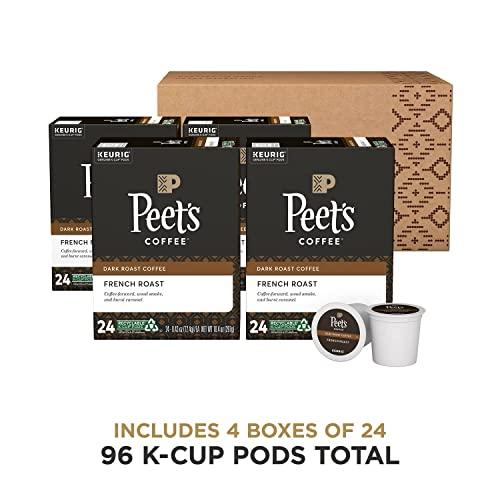 Peet's Coffee Peet's Coffee, Dark Roast K-Cup Pods for Keurig Brewers - French Roast 96 Count (4 Boxes of 24 K-Cup Pods)