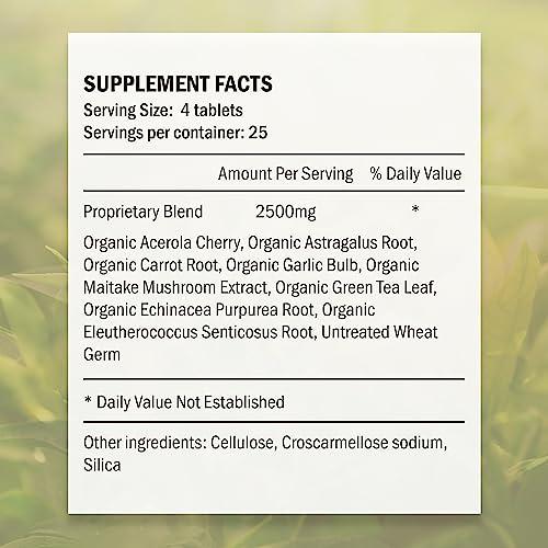 NutriPlex Formulas NutriPlex Immune Support Supplement 10 in 1 with Vitamins A B C D E, Carotenoids, Selenium, Antioxidants, Bioflavonoids, Amino Acids, Enzymes, Chlorophyll, Trace Minerals, Phytosterols – 100 Tablets