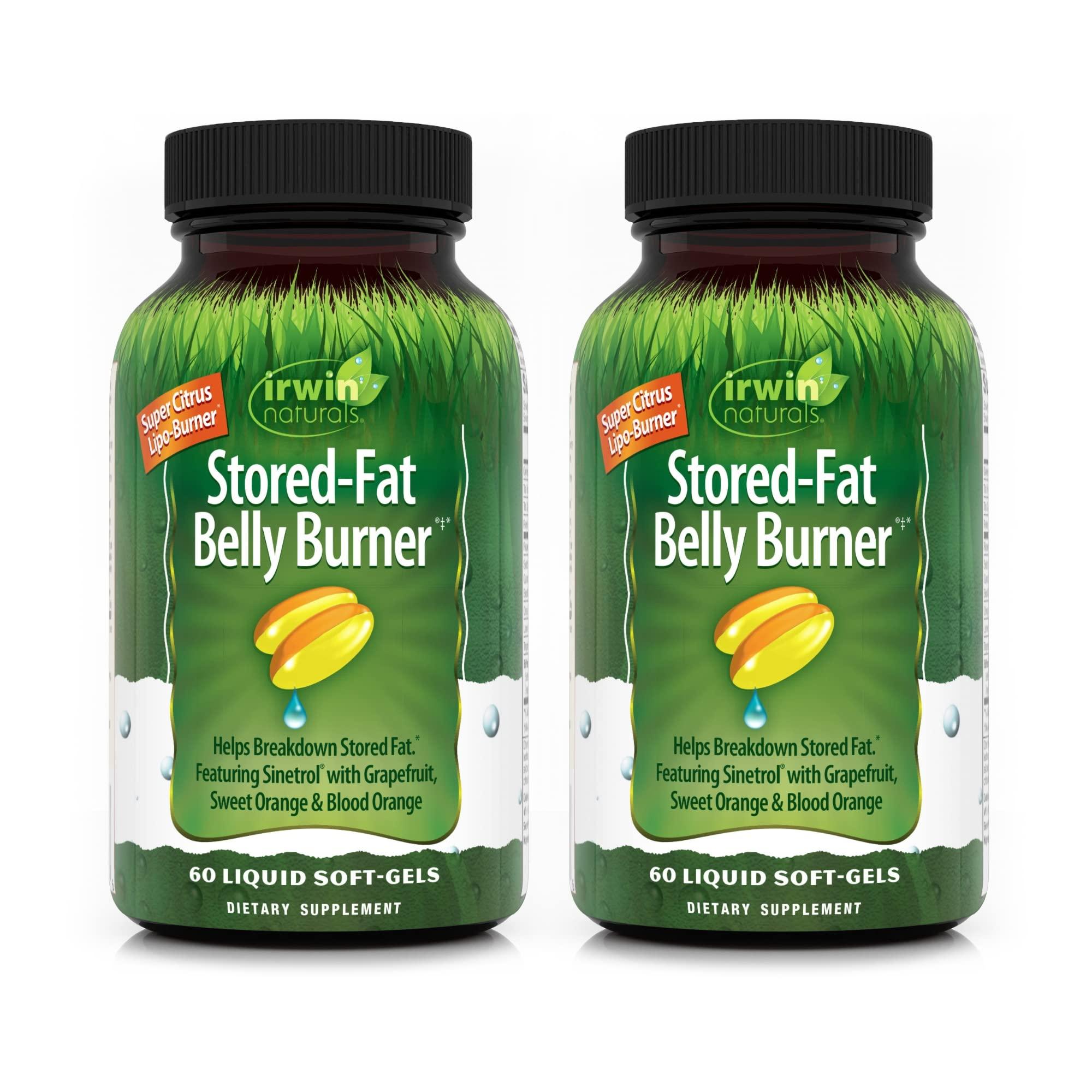 Irwin Naturals Irwin Naturals Stored-Fat Belly Burner with Sinetrol, Grapefruit, Sweet Orange & Blood Orange - Breakdown Stubborn Fat - 60 Liquid Softgels (Pack of 2)