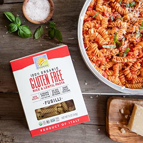 bionaturae Bionaturae Fusilli Pasta Noodles - Gluten Free Pasta Organic, Rice & Lentil Pasta, Kosher Certified, High Protein, Non-GMO, Fusilli Pasta Organic, Crafted in Italy - 12 Oz