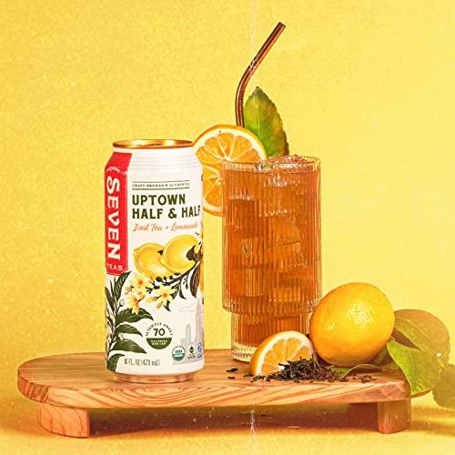 SevenTeas SevenTeas Uptown Half & Half Iced Tea and Lemonade, 16 OZ (Pack of 12 Cans), Organic Iced Tea