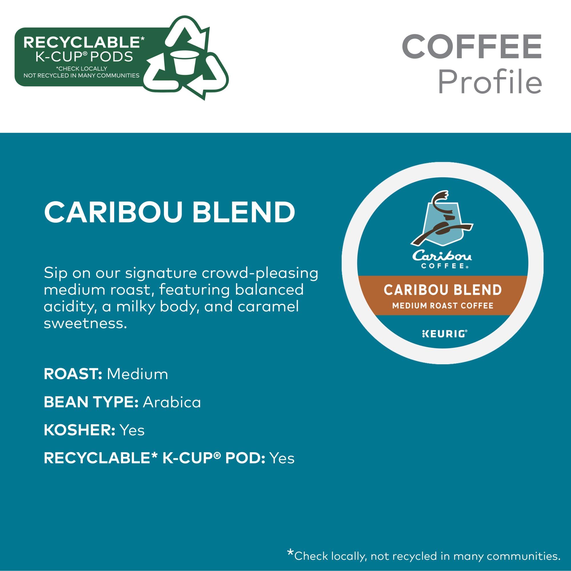 Caribou Coffee Caribou Coffee Single-Serve Coffee K-Cups®, Caribou Blend, Carton Of 4 K-Cups, Box Of 24 Cartons