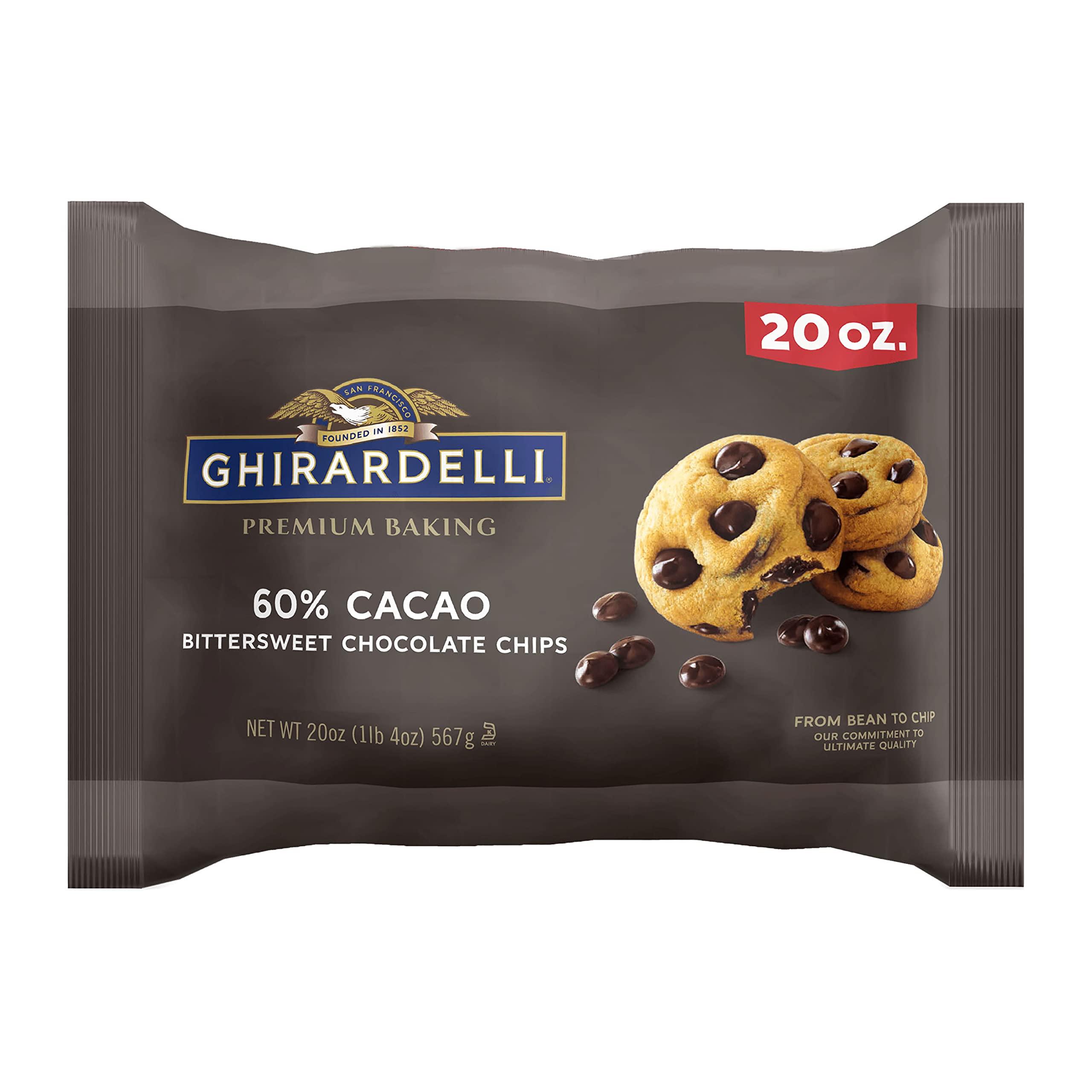 Ghirardelli Chocolate Company Ghirardelli 60% Cacao Bittersweet Chocolate Premium Baking Chips, 20 oz Bag (Pack of 3)