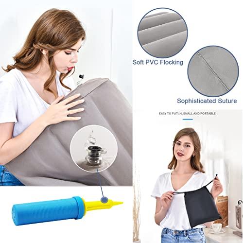 VOPHIA VOPHIA Inflatable Wedge Pillow - Lightweight & Portable Travel Wedge Pillow for Sleeping, Reading,Post Surgery&Leg Elevation - Triangle Pillow with Washable Cover Sleep Wedge Pillow (Grey)