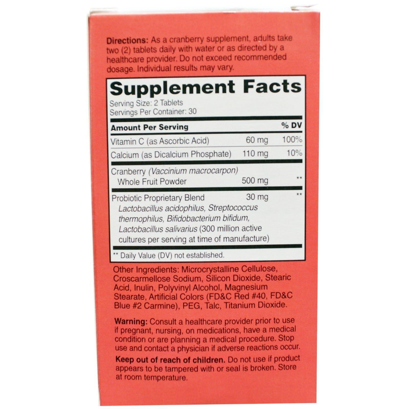 21st Century 21st Century Cranberry plus Probiotic - 60 Tablets, Pack of 6