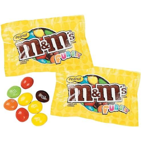 Fun Express M&Ms Peanut Fun Size Packs - 23 lbs. (Pack of 552) - Individually Wrapped Candy - Perfect for Halloween, Birthday Parties, Office Treats, and Special Occasions