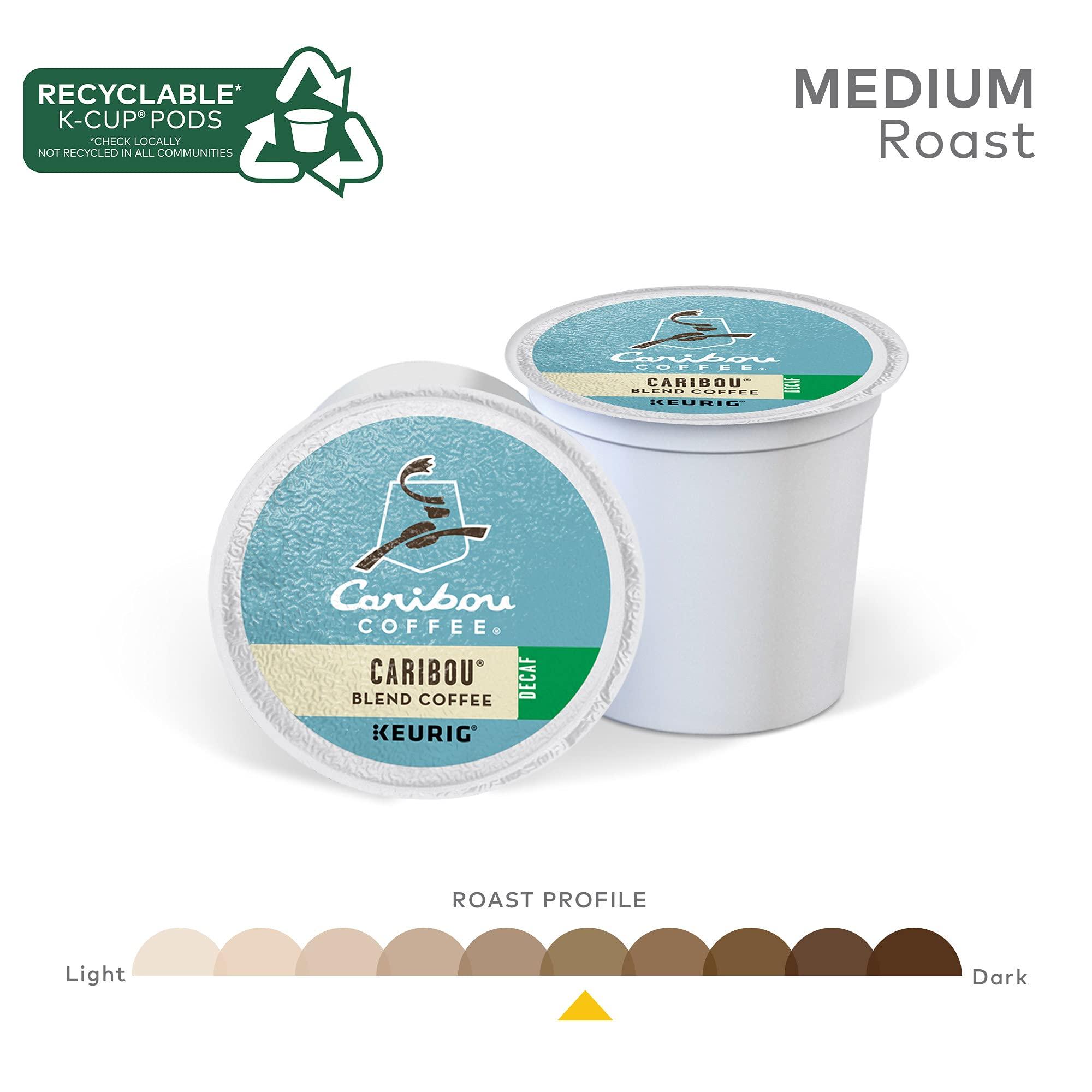 Caribou Coffee Caribou Coffee Caribou Blend Decaf Keurig Single-Serve K-Cup Pods, Medium Roast Coffee, 96 Count (Pack of 4)