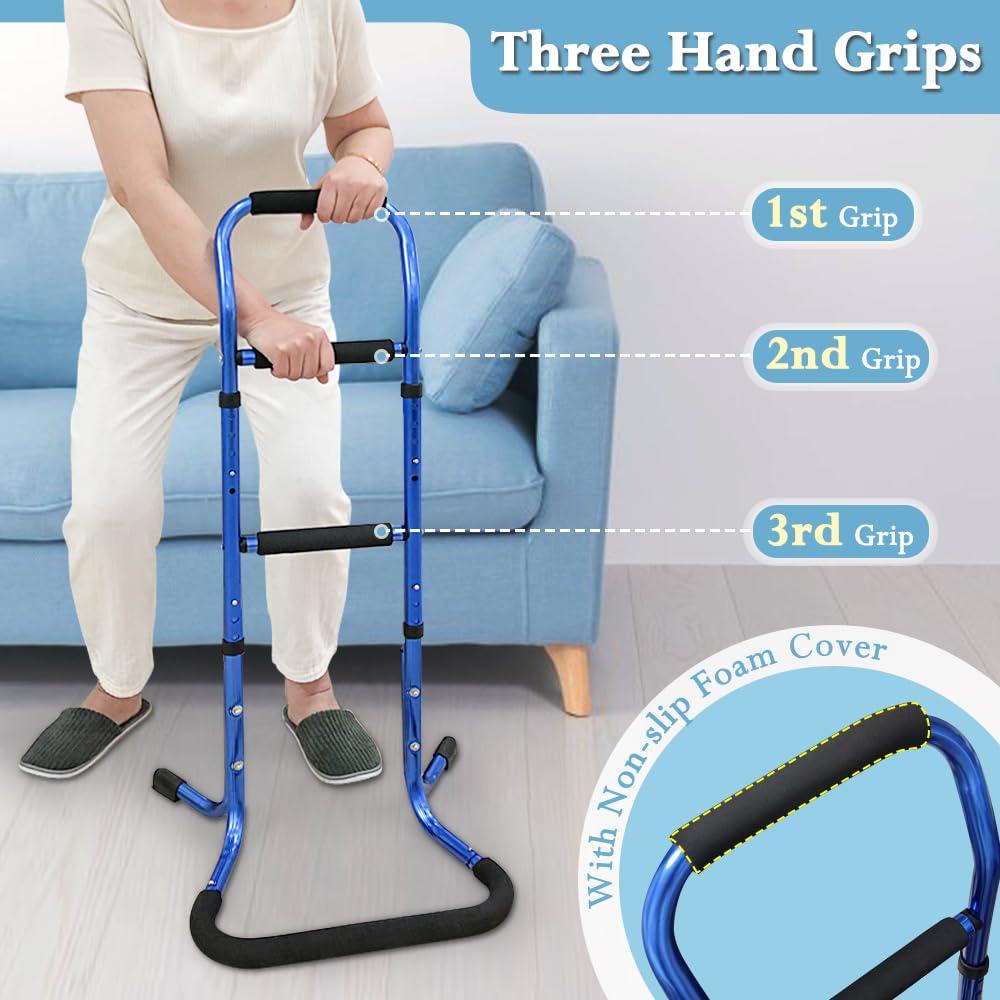 KAVIL Stand Assist Aid For Elderly Chair Lift Devices For Seniors Standing Supports Couch Rails Sit To Stand Lift Adults Walking Assistance Portable Patient Mobility Aids For Sofa, Recliner Chair (Blue)