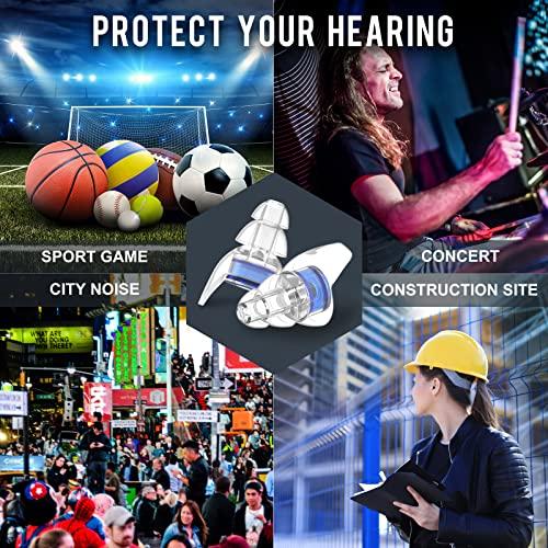 ZDMATHE 2 Pairs High Fidelity Concert Ear Plugs, Silicone Hearing Protection Earplugs, Noise Reduction Music Ear Plugs for Concerts, Musicians, Festival, DJs, Nightclub, Drummers and Raves Party - 23dB