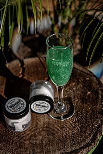 Signature Drink Lab Edible Glitter for Drinks • Shiny Glitter, Shimmer Beverage Dust for Cocktails, Beer, Wine and More - Color Series Green - 25 gram