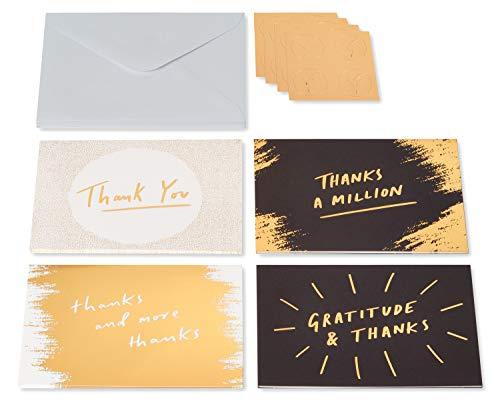 Papyrus Papyrus Blank Cards with Envelopes, Gold, Black and Cream (16-Count)