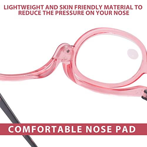 Yinhing Magnifying Makeup Glasses, Folding Cosmetic Reading Glasses, Flip Down Lens, Eye Makeup Glasses for Women (+3.50)