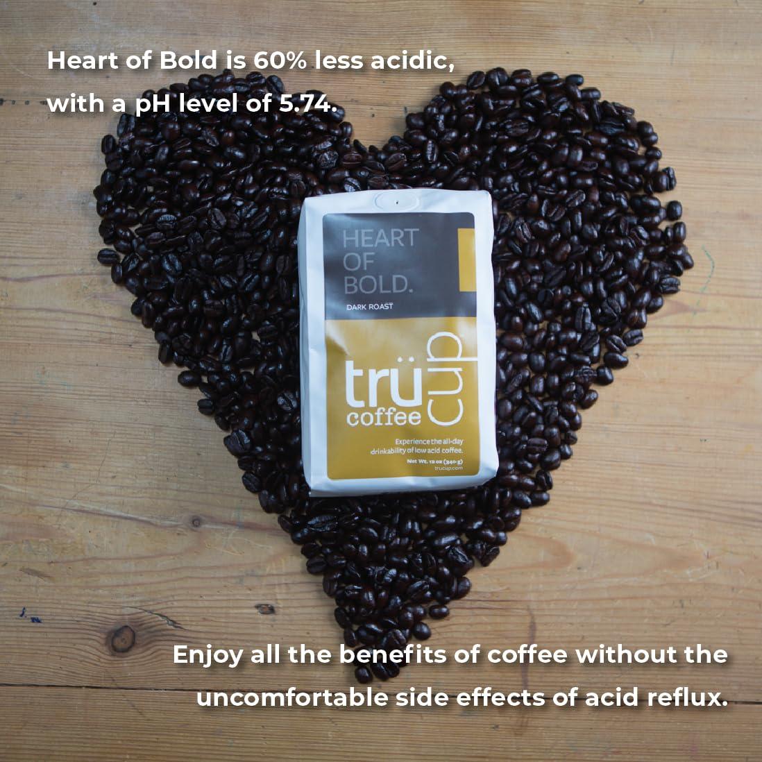 TRUCUP trcup Low-Acid Bold Roast Coffee (Whole Bean, 12 oz)