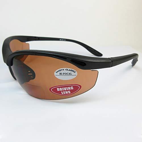 AllTopBargains Safety Vision Bifocal Reading Glasses Driving Sunglasses Brown Lens +1.50 Sports