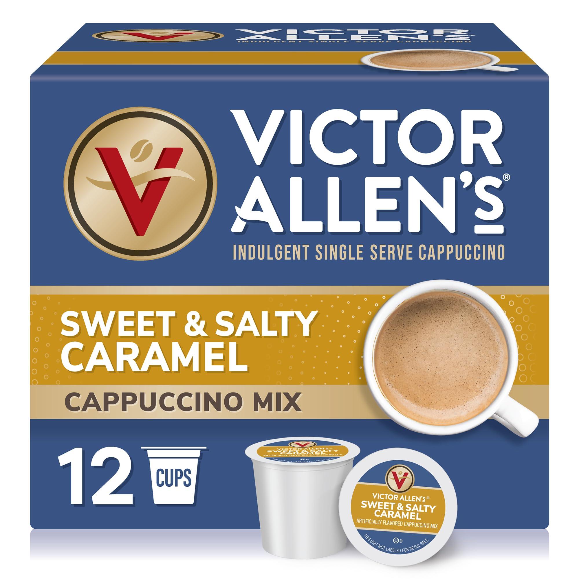 Victor Allen\'s Coffee Victor Allen\'s Indulgent Sweet & Salty Caramel Cappuccino Single Cup (2.0 Compatible) 12 Count (Pack of 1)